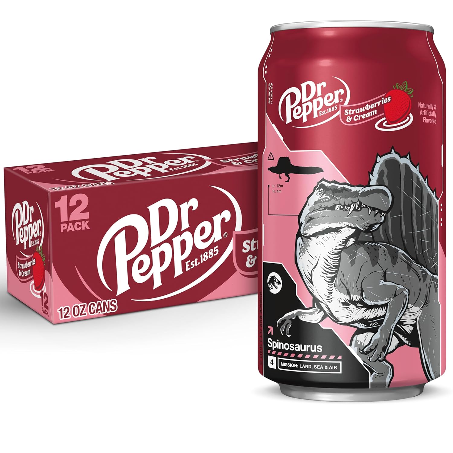 12 Pack Dr. Pepper Strawberries and Cream 12 oz Cans