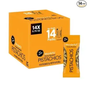 14 Pack Wonderful Pistachios No Shells, Honey Roasted