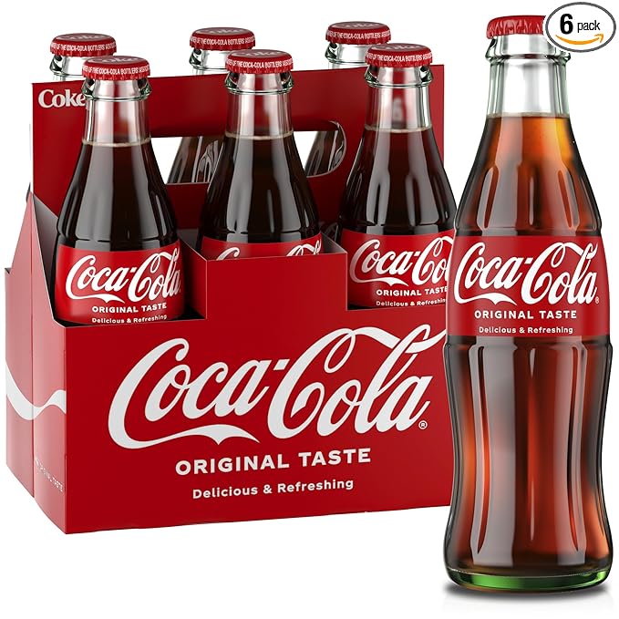 6-Pack Coca Cola 8 oz Glass Bottles
