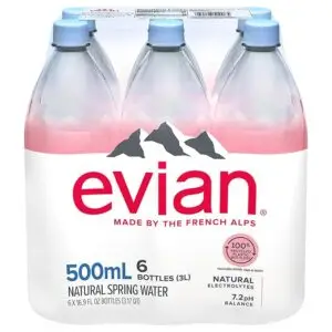 6 Pack Evian Bottled Water 500 ml