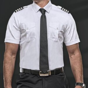 Jet Seam Men's Modern Cut Short Sleeve Pilot Shirt