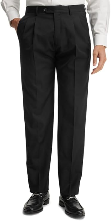 Paul Fredrick Men's Wool Gabardine Pleated Pants - Image 2