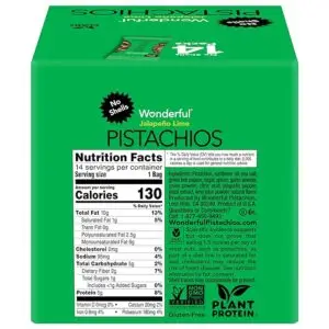 14 Pack Wonderful Pistachios No Shells, Jalapeño Lime