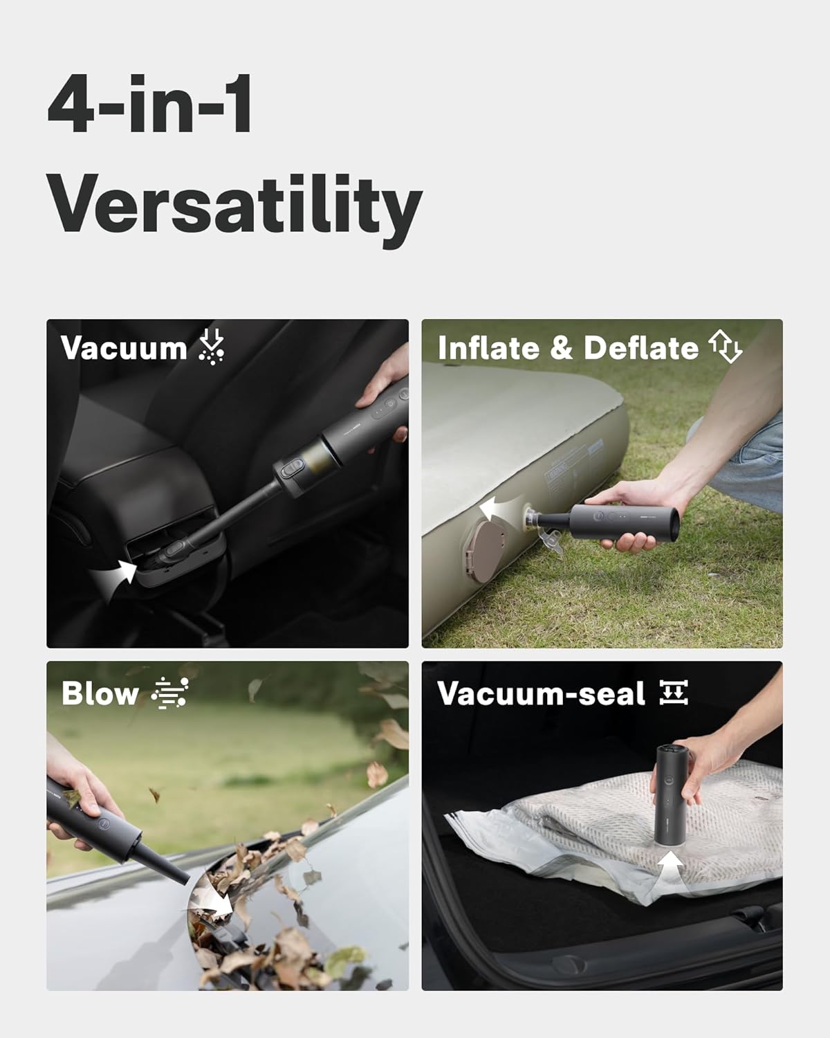 HOTO AutoCare Air Duster & Vacuum Bundle with 4 Pcs Filter Replacement Set - Image 3