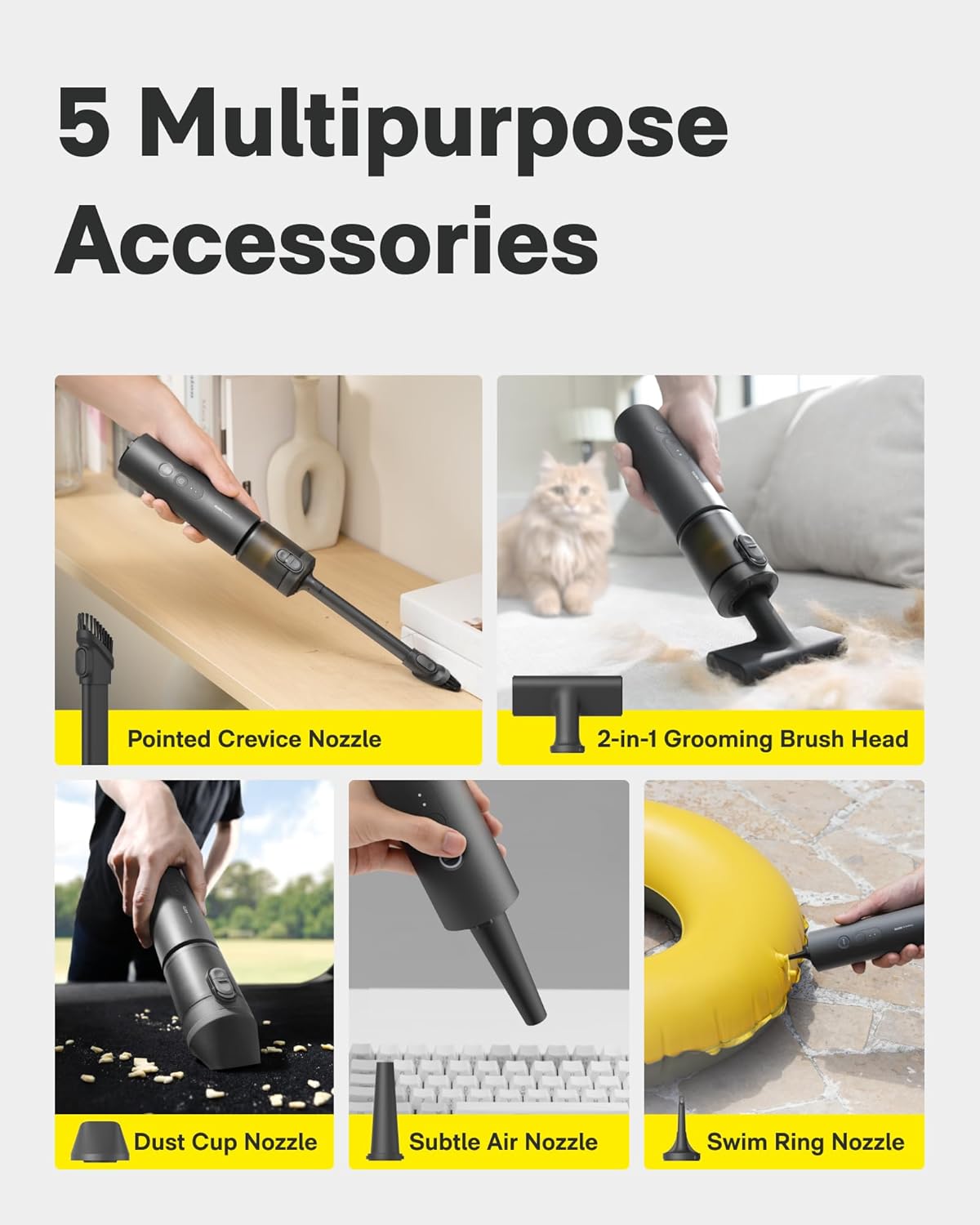 HOTO AutoCare Air Duster & Vacuum Bundle with 4 Pcs Filter Replacement Set - Image 4