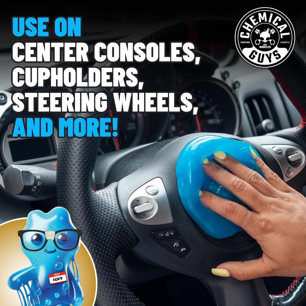 Chemical Guys Sticky Icky Car Cleaning Gel, Green Apple, Interior Car Cleaner, Reusable Automotive Crevice & Interior Dust Cleaner for Air Vents, Consoles, Cup Holders & Keyboards, 4 Pack (100g Each) - Image 3