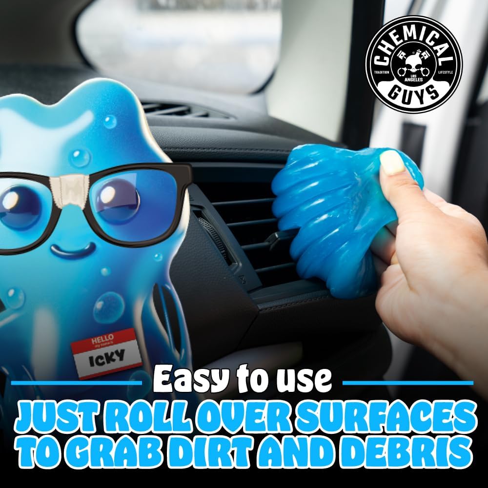 Chemical Guys Sticky Icky Car Cleaning Gel, Green Apple, Interior Car Cleaner, Reusable Automotive Crevice & Interior Dust Cleaner for Air Vents, Consoles, Cup Holders & Keyboards, 4 Pack (100g Each) - Image 8