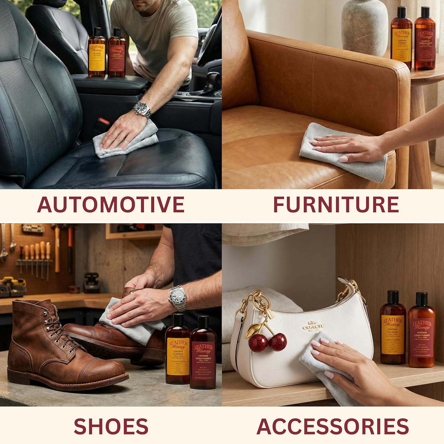 Leather Honey Leather Conditioner, Since 1968. For All Leather Items Including Auto, Furniture, Shoes, Purses and Tack. Non-Toxic and Made in the USA / 8 Fl Oz (Pack of 1) - Image 2