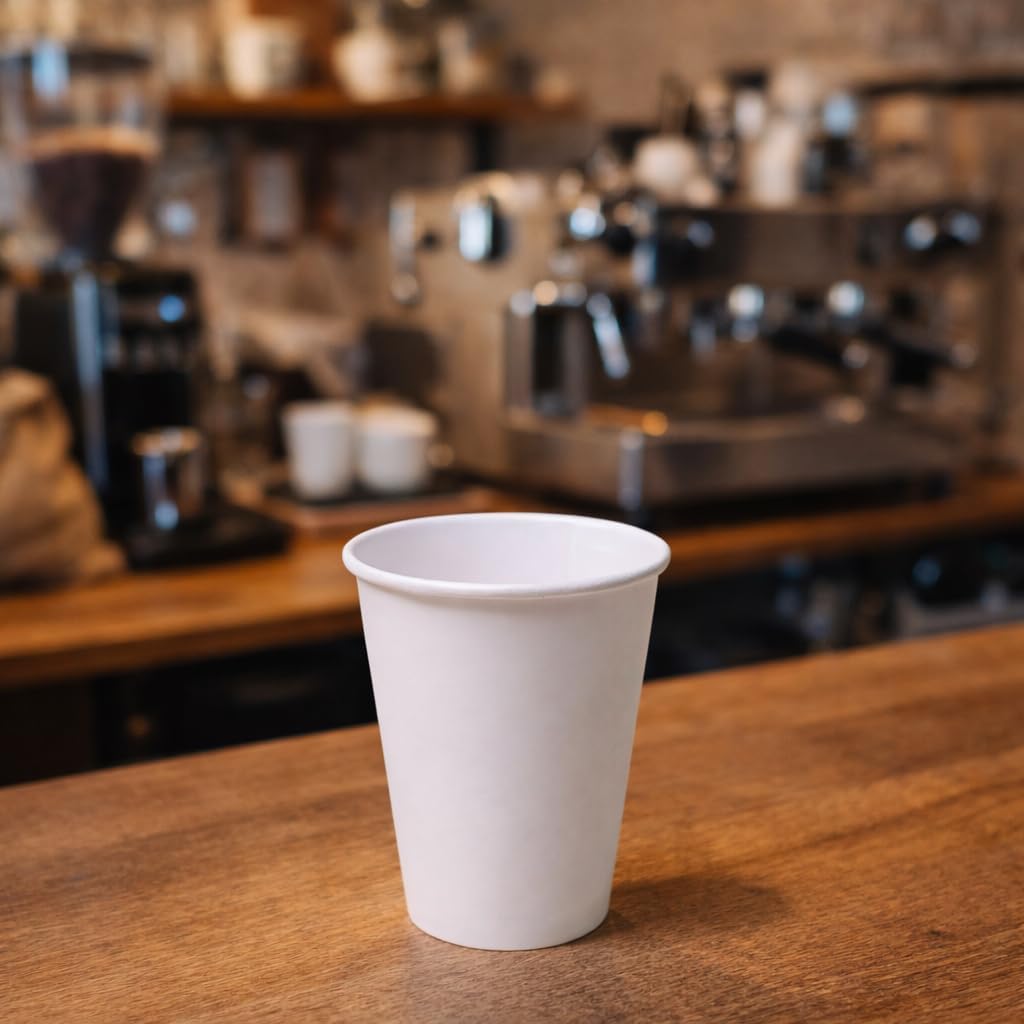Sierra 8oz Disposable Paper Hot Cups with White Lids, 1000 Count White Coffee Cups & 1000 Count Sip-Through Lids for Coffee, Tea, Offices, Cafes & Restaurants - Image 2