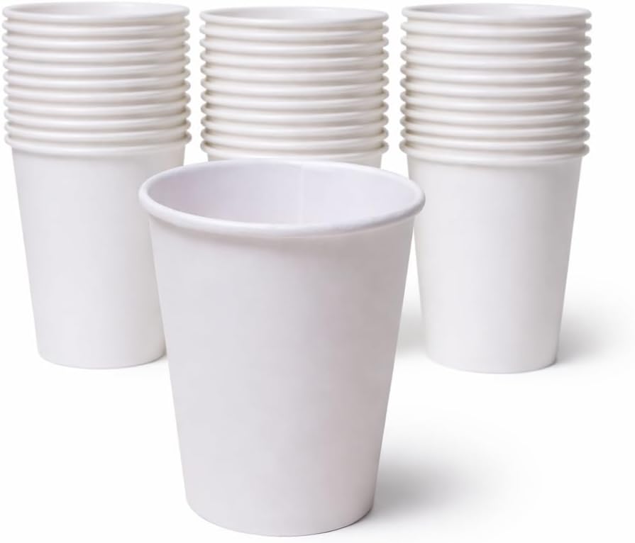 Sierra 8oz Disposable Paper Hot Cups with White Lids, 1000 Count White Coffee Cups & 1000 Count Sip-Through Lids for Coffee, Tea, Offices, Cafes & Restaurants - Image 3
