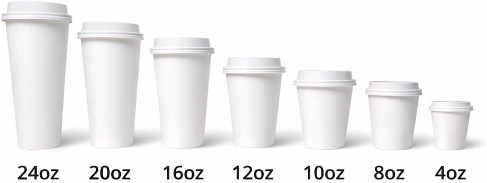 Sierra 8oz Disposable Paper Hot Cups with White Lids, 1000 Count White Coffee Cups & 1000 Count Sip-Through Lids for Coffee, Tea, Offices, Cafes & Restaurants - Image 5