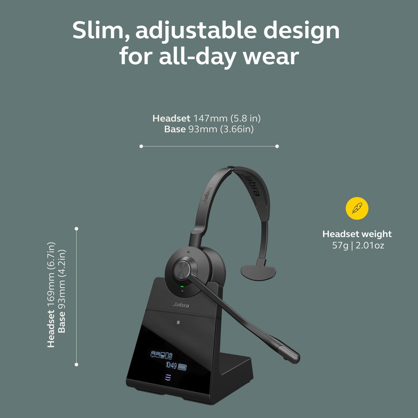 Jabra Engage 65 SE (Second Edition) Wireless Headset, Single-Ear – Telephone Headset with Industry-Leading Wireless Performance, Advanced Noise-Cancelling Microphone, All Day Battery Life - Black - Image 5