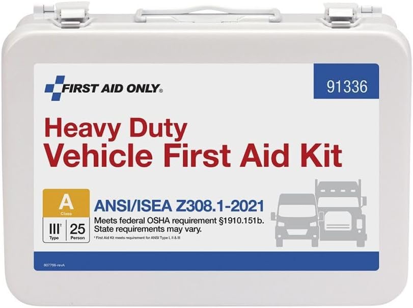 First Aid Only 91336 25 Person ANSI 2021 Class A, Heavy Duty Vehicle Metal First Aid Kit - Image 6