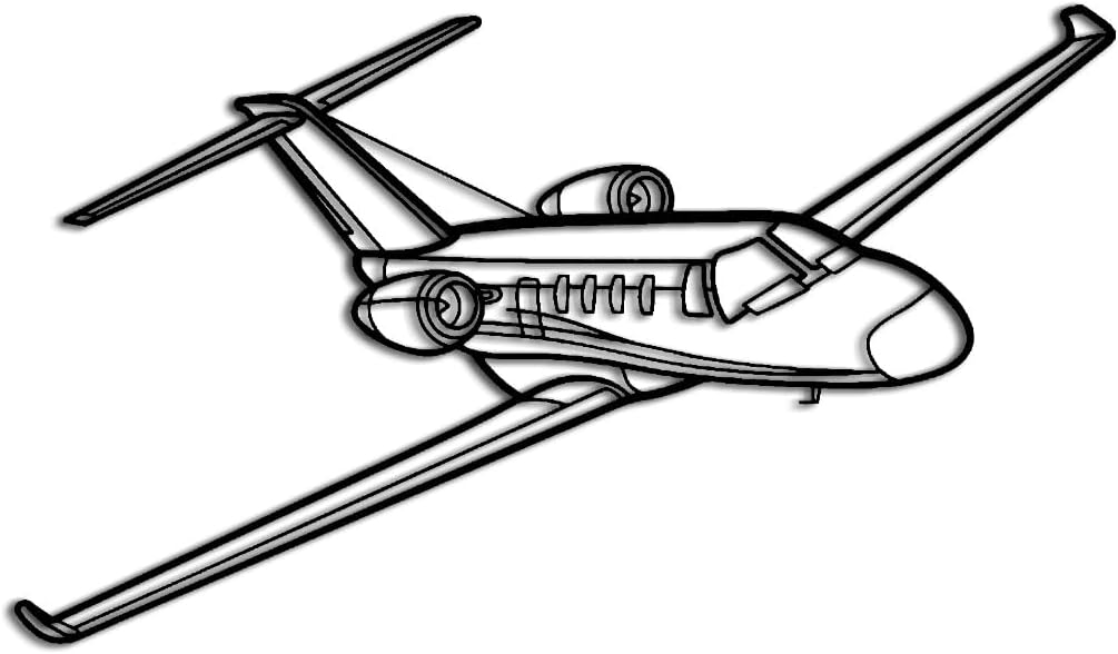 Private Jet Aircraft Metal Wall Art Decor Outdoor Decor Metal Signs Modern Minimalist Aesthetic Stunning Trendy Wall Decor for Office Living Room Apartment Wall Art (Black,12inch)