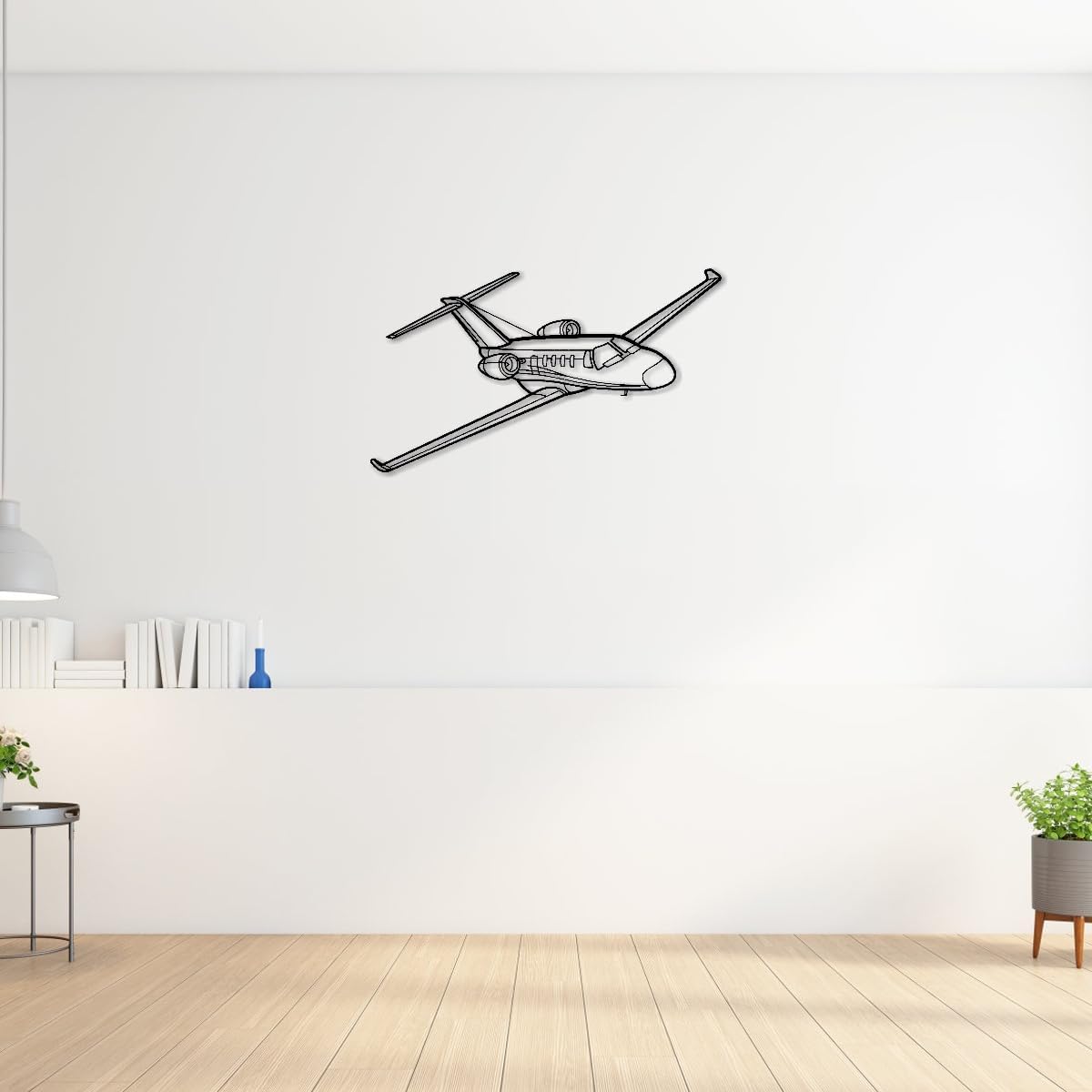 Private Jet Aircraft Metal Wall Art Decor Outdoor Decor Metal Signs Modern Minimalist Aesthetic Stunning Trendy Wall Decor for Office Living Room Apartment Wall Art (Black,12inch) - Image 3
