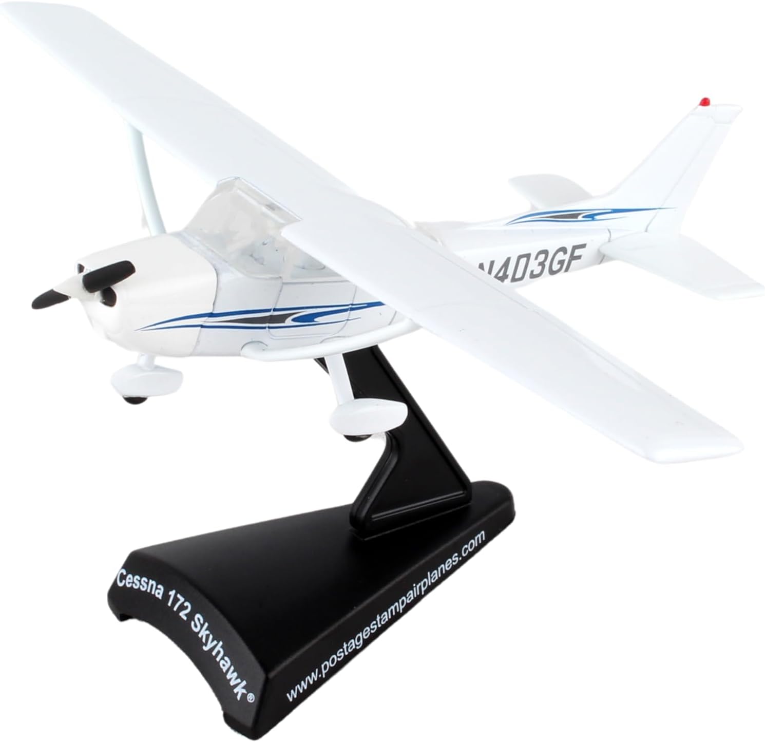 Postage Stamp Cessna 172 Skyhawk® 1:87 Scale Diecast Model Airplane — Officially Licensed Die-Cast Metal Collectible with Display Stand by Daron – for Ages 14+ - Image 5