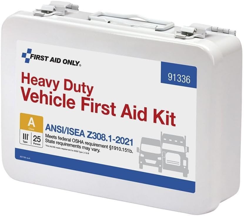 First Aid Only 91336 25 Person ANSI 2021 Class A, Heavy Duty Vehicle Metal First Aid Kit - Image 4