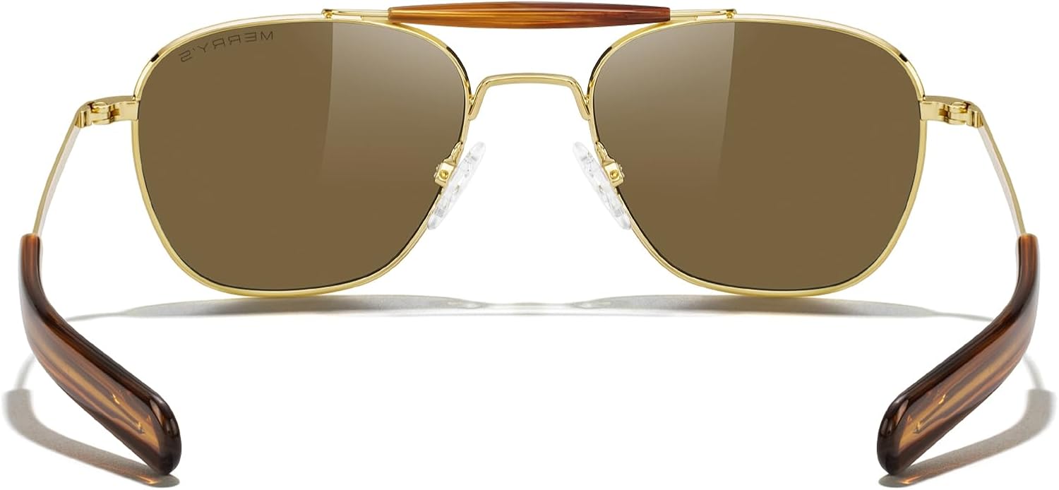 MERRY'S Classic Square Aviator II Military Polarized Sunglasses for Men or Women S8637 - Image 5