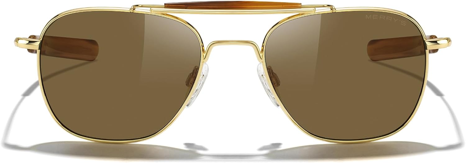 MERRY'S Classic Square Aviator II Military Polarized Sunglasses for Men or Women S8637 - Image 3