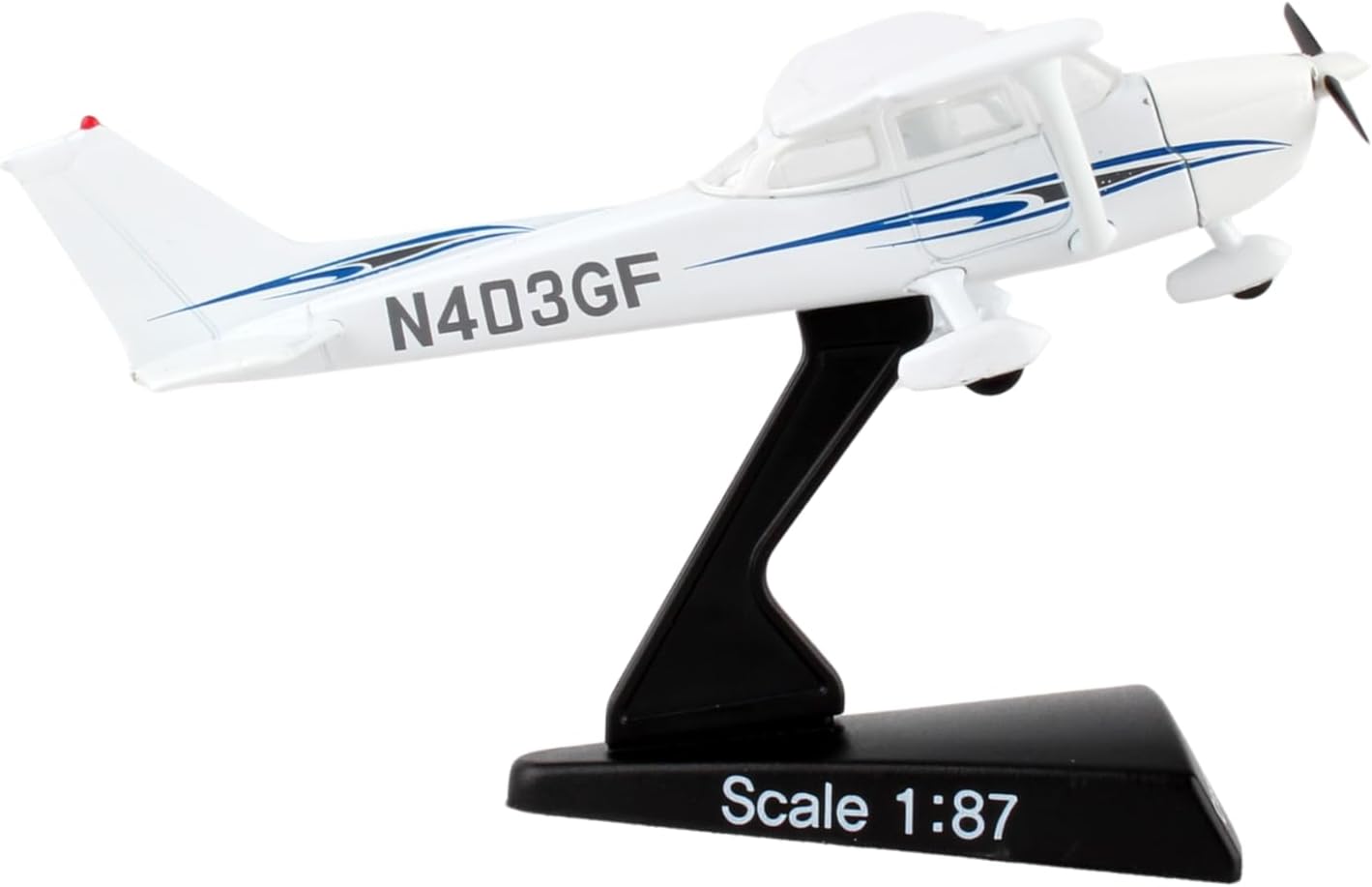 Postage Stamp Cessna 172 Skyhawk® 1:87 Scale Diecast Model Airplane — Officially Licensed Die-Cast Metal Collectible with Display Stand by Daron – for Ages 14+ - Image 3