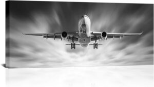 KLVOS Large Airplane Wall Art Black...