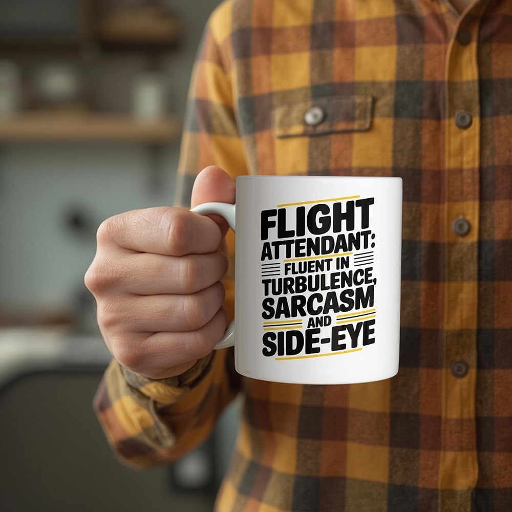 Casitika Flight Attendant Gifts. Funny 11 oz Coffee Mug for Stewardess or Cabin Crew. Gifts for Flight Attendants Women & Men. Sarcastic Aviation Cup. - Image 4