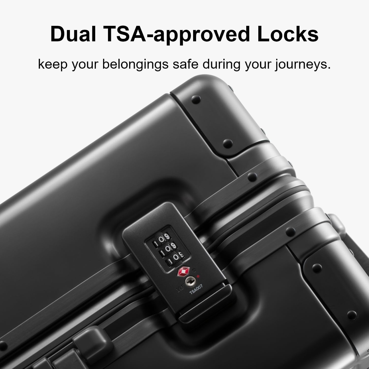 LEVEL8 Gibraltar Aluminum Zipperless Luggage 20 Inch, Hardside Carry on Suitcases with Wheels Tsa Lock, 8 Spinner Wheels, Dark Grey - Image 5