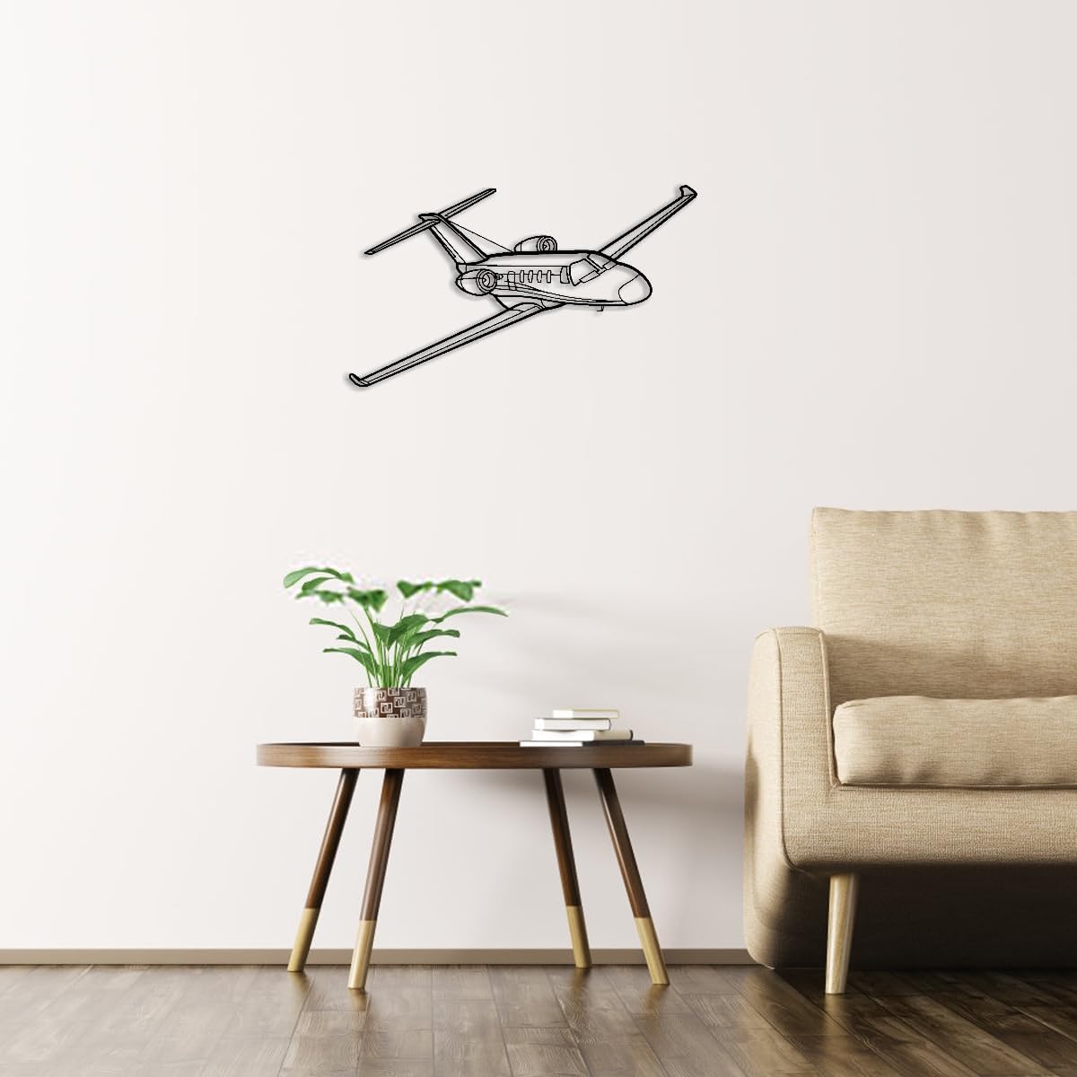 Private Jet Aircraft Metal Wall Art Decor Outdoor Decor Metal Signs Modern Minimalist Aesthetic Stunning Trendy Wall Decor for Office Living Room Apartment Wall Art (Black,12inch) - Image 4