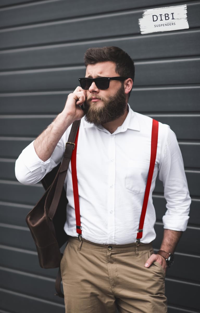 Dibi Suspenders for Men Y-Back Heavy Duty Mens Suspenders Strong Clips Elastic Adjustable Dress Pants Jeans Wedding Formal - Image 7