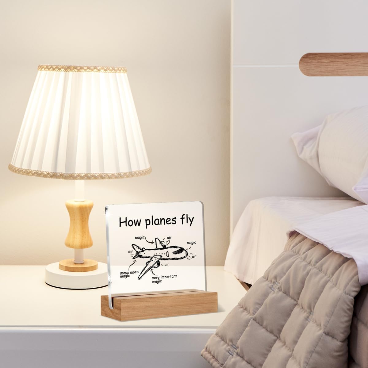 Pilot Gifts for Women Men, Aviation Gifts for Flight Attendants Captains Airplane Mechanic Aerospace Engineers, How Planes Fly Acrylic Plaque Desk Sign Decor 4 × 4 Inches - Image 6