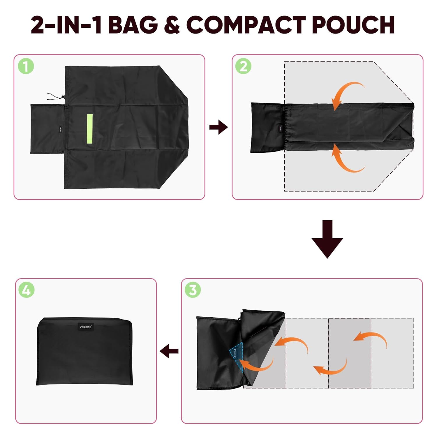 BALEINE Car Seat Travel Bag for Airplane, Water-Resistant Car Seat Bags for Air Travel, Foldable Cover with 3 Handles, Fits Toddler Carseat, Convertible and Booster Seats (Black) - Image 8