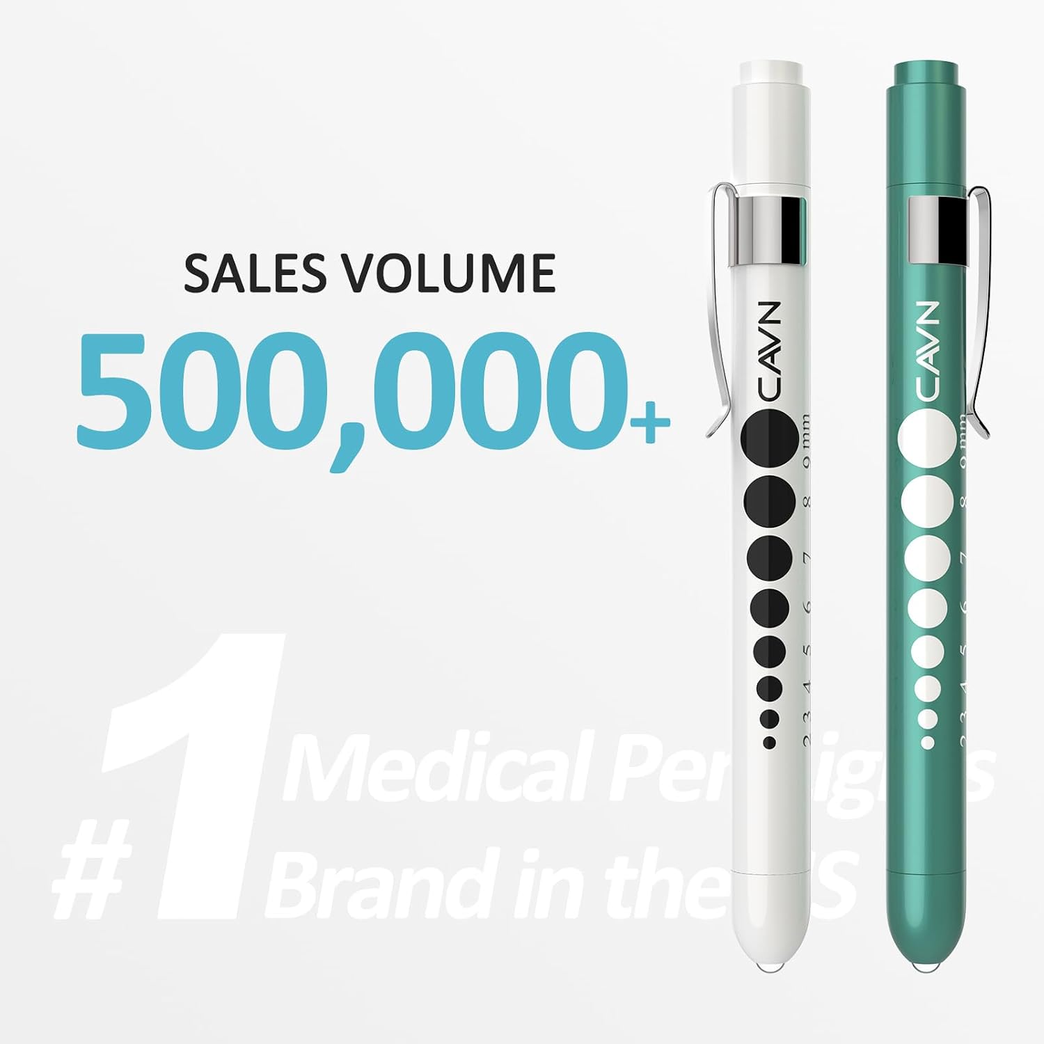 CAVN Pen Light with Pupil Gauge LED Penlight for Nurses Doctors, 2 Pcs Reusable Medical Penlight for Nursing Students (Teal/White) - Image 7