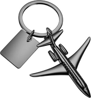 Metal Airplane Keychain, Retro 3D P...
