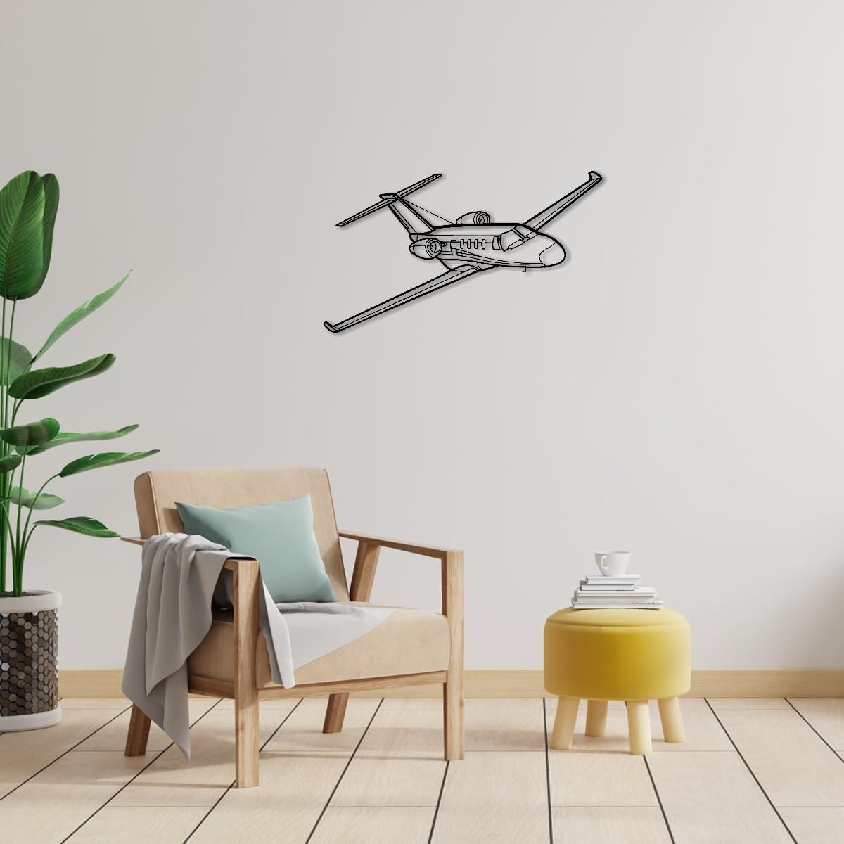 Private Jet Aircraft Metal Wall Art Decor Outdoor Decor Metal Signs Modern Minimalist Aesthetic Stunning Trendy Wall Decor for Office Living Room Apartment Wall Art (Black,12inch) - Image 6