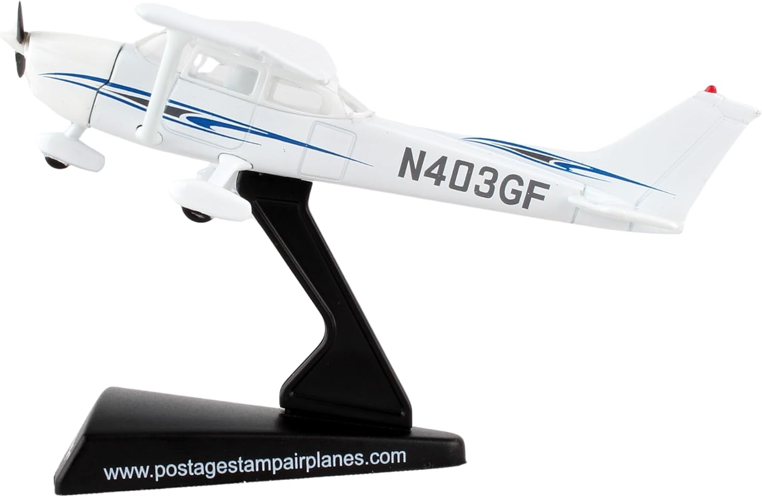 Postage Stamp Cessna 172 Skyhawk® 1:87 Scale Diecast Model Airplane — Officially Licensed Die-Cast Metal Collectible with Display Stand by Daron – for Ages 14+ - Image 7