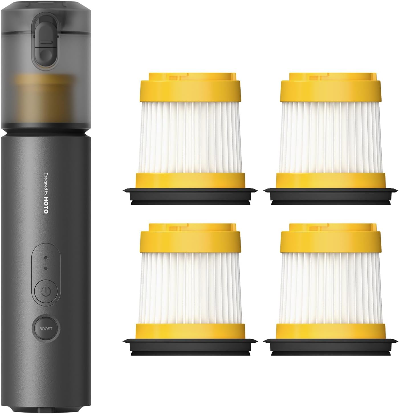 HOTO AutoCare Air Duster & Vacuum Bundle with 4 Pcs Filter Replacement Set