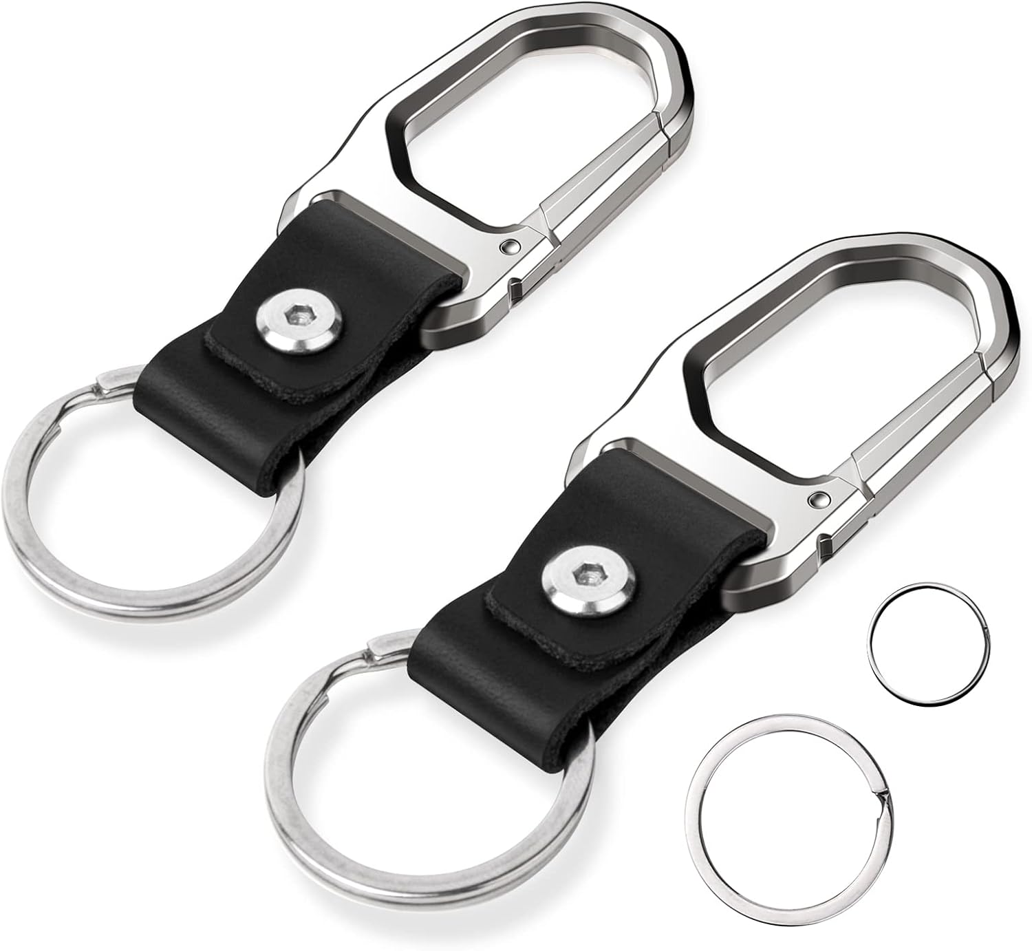 Car Keychain Carabiner Leather Key Ring Clip Key Chain for Men and Women