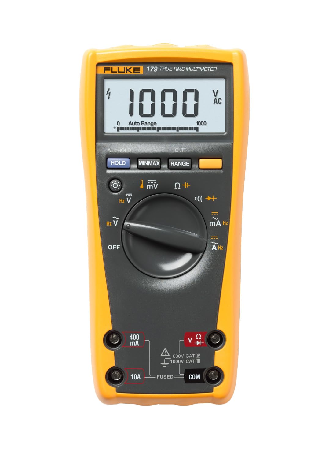 Fluke 179 Multimeter with Backlight, Includes Built-In Thermometer to Measure Temperature, Measures True-RMS AC Current and Voltage, Frequency, Capacitance, Resistance, Continuity and Diode - Image 3