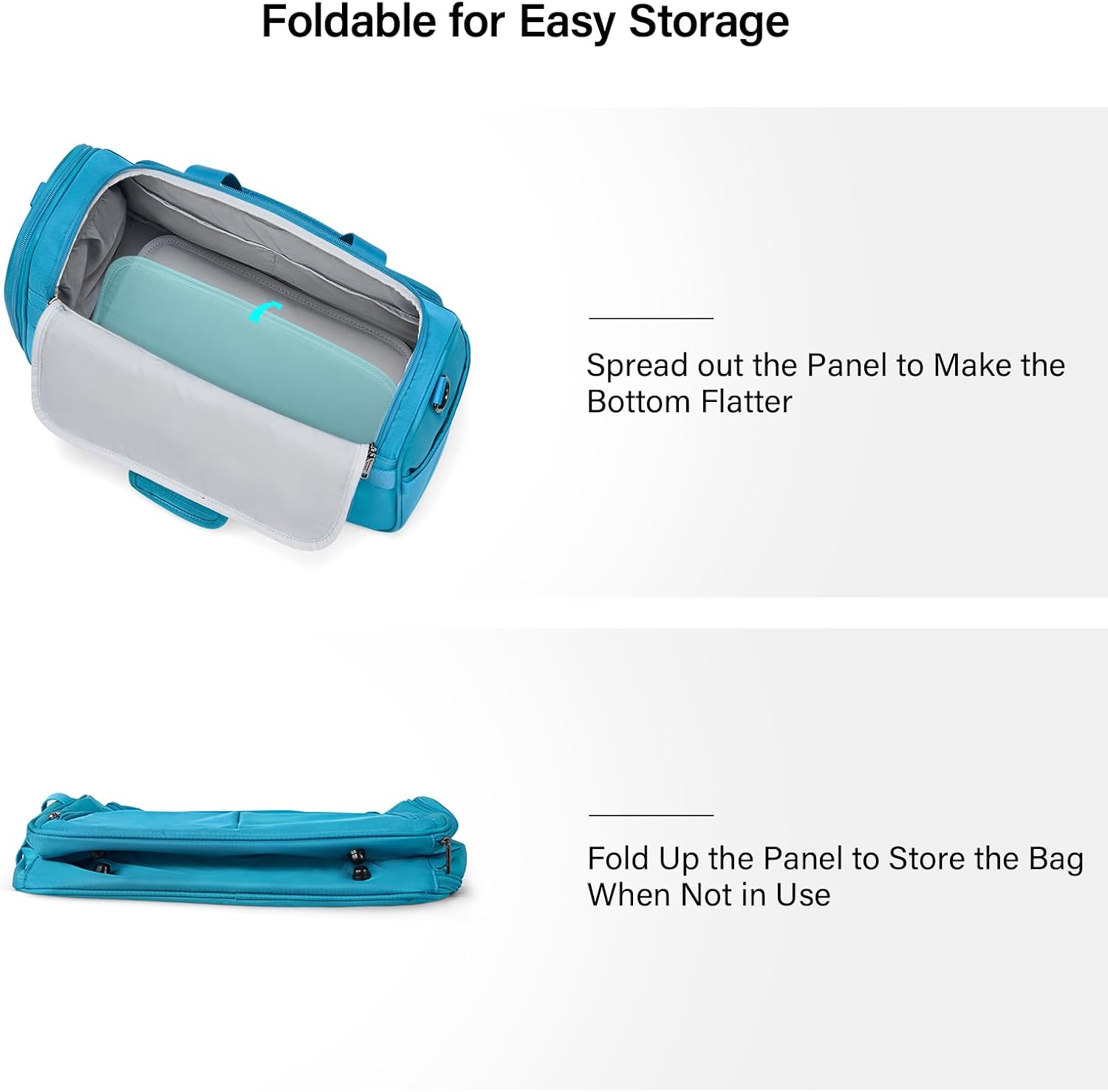 Hanke Small Underseat Carry On Luggage Bags for Travel with 10 Pockets. | Airline Approved Foldable Personal Bag w/ Luggage Sleeve; Tote Duffle & Bento Bag, Flight Attendant Weekender for Men & Women - Image 8
