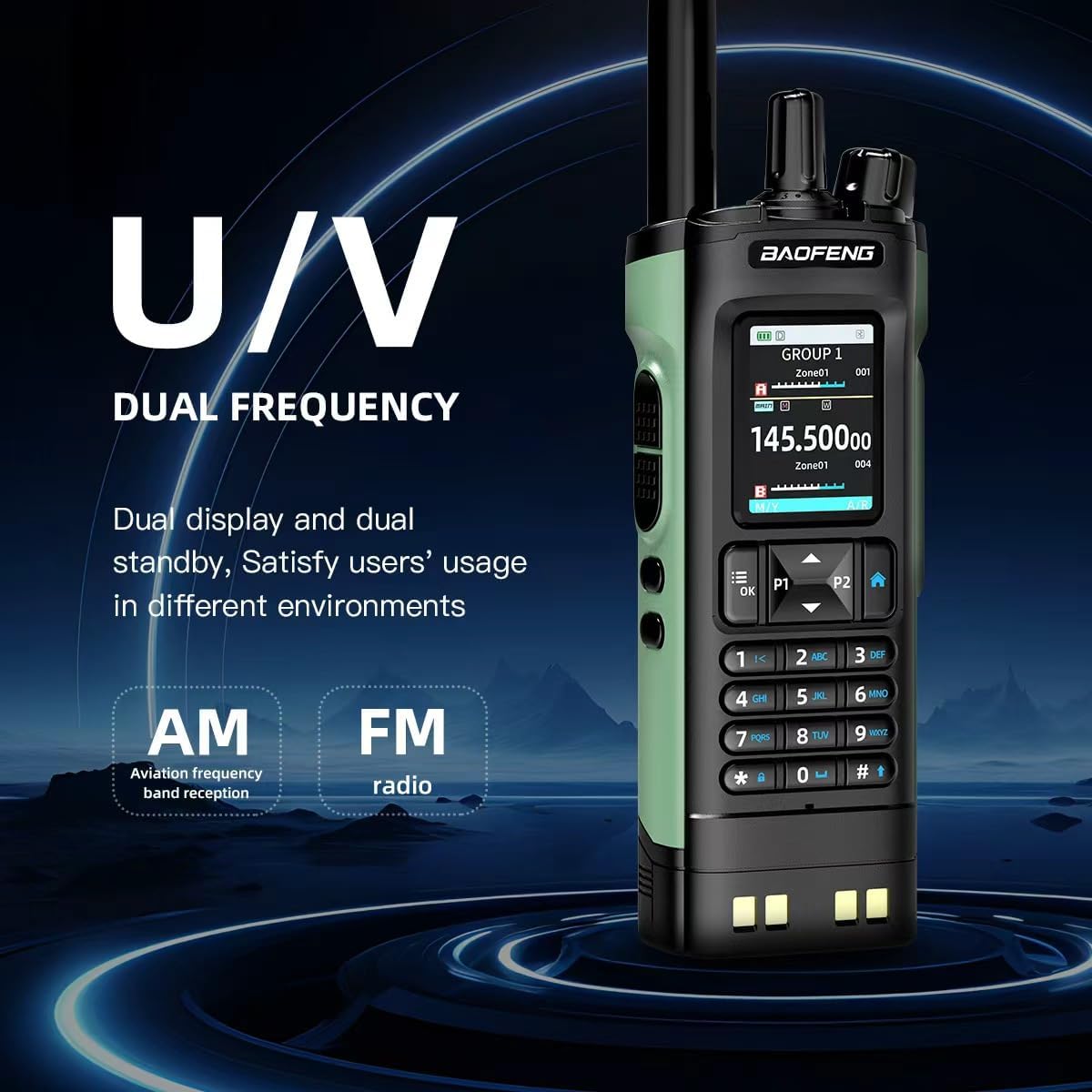 BAOFENG UV-32 Ham Radio 10W Long Range Handheld with GPS, Bluetooth App Programming, Waterproof Speaker Mic & 3 Antennas Kit, USB-C Rechargeable Dual Band Two Way Radio NOAA Weather Scan for Survival - Image 5