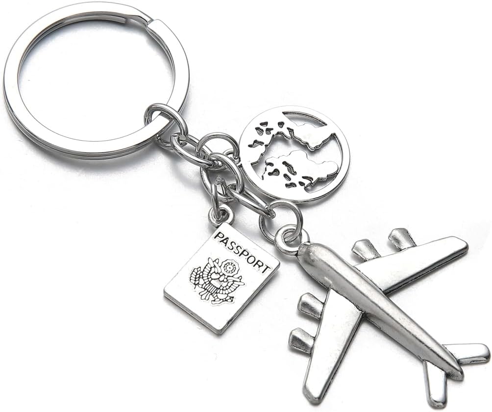 PHAETON 20PCS Earth Airplane Keychains Pilot Aviator Key Chains Journey Aircraft Airplane Pendant Travel Keyring Friendship Jewelry Diy Handmade Freedom Gift For Traveler - Image 3