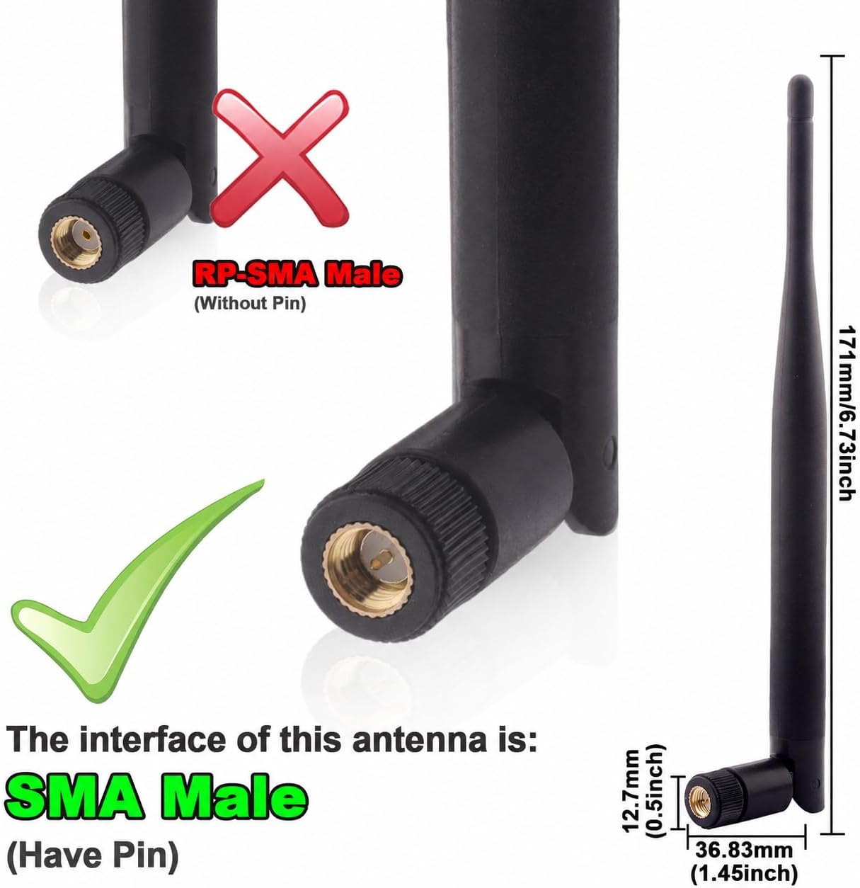 ADS-B Antenna 978MHz-1090MHz 6dBi Gain Wideband SMA Male for Software Defined Radios RTL-SDR FlightAware SDR Antenna for Aircraft Tracking Scanner Receiver (2 Pack),Kaunosta - Image 4