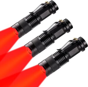 3 Pack Red LED Flashlight Single Mo...