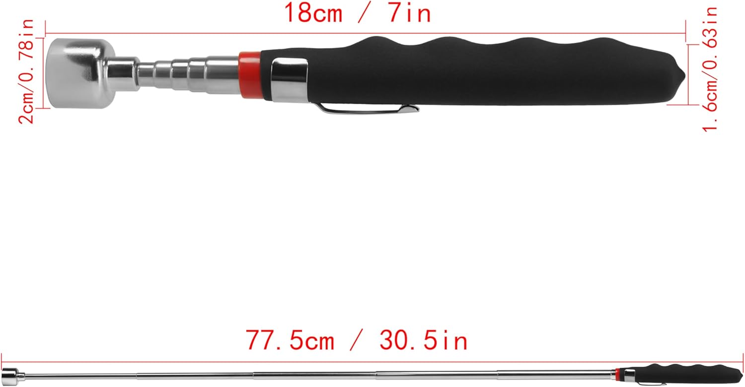 20lbs Heavy Magnetic Pick-up Tool Telescoping Magnet on a Stick for Small Metal Tools,extendable Magnet Pickup Tool Extends Magnet Wand from 7 to 31in,Useful for Hard-to-Reach Picking Tool(4PCS) - Image 2