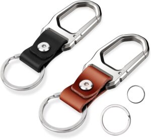 Car Keychain Carabiner Leather Key ...