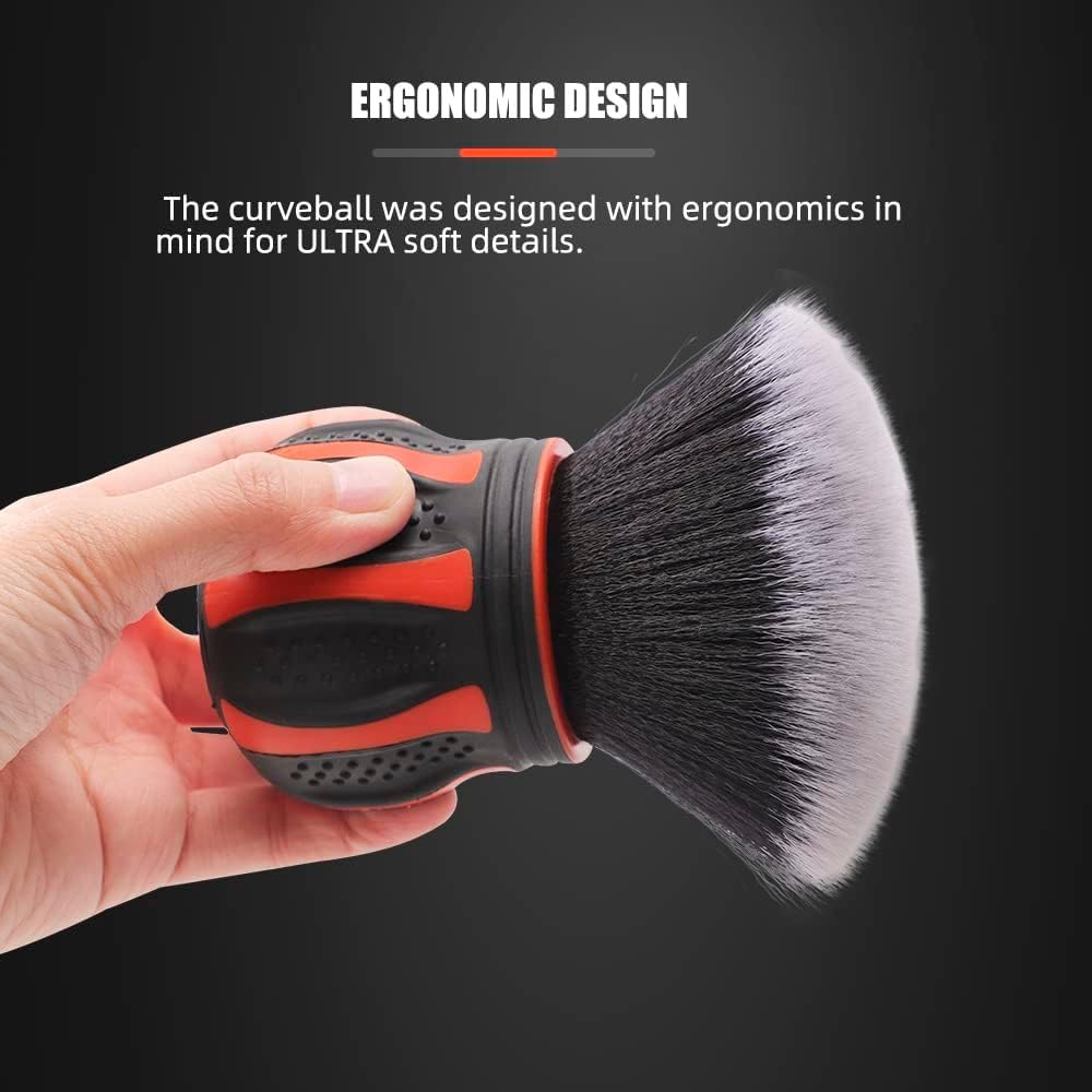 SPTA Ultra Soft Detailing Brush, Car Detail Brush, Orange Handle XL Synthetic Brush - Ultra Soft Bristles, Comes with Storage Rack, Covers Large Area Inside or Outside Vehicles - Image 5