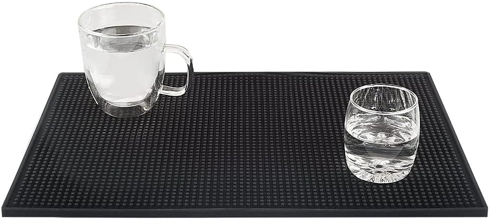Tebery 2 Pack Black Bar Mat, 18" x 12" Rubber Dish Drying Mat for Countertop, Non Slip Cocktail Service Spill Mats for Bartending, Coffee Bar Mats Accessories for Home Kitchen - Image 4