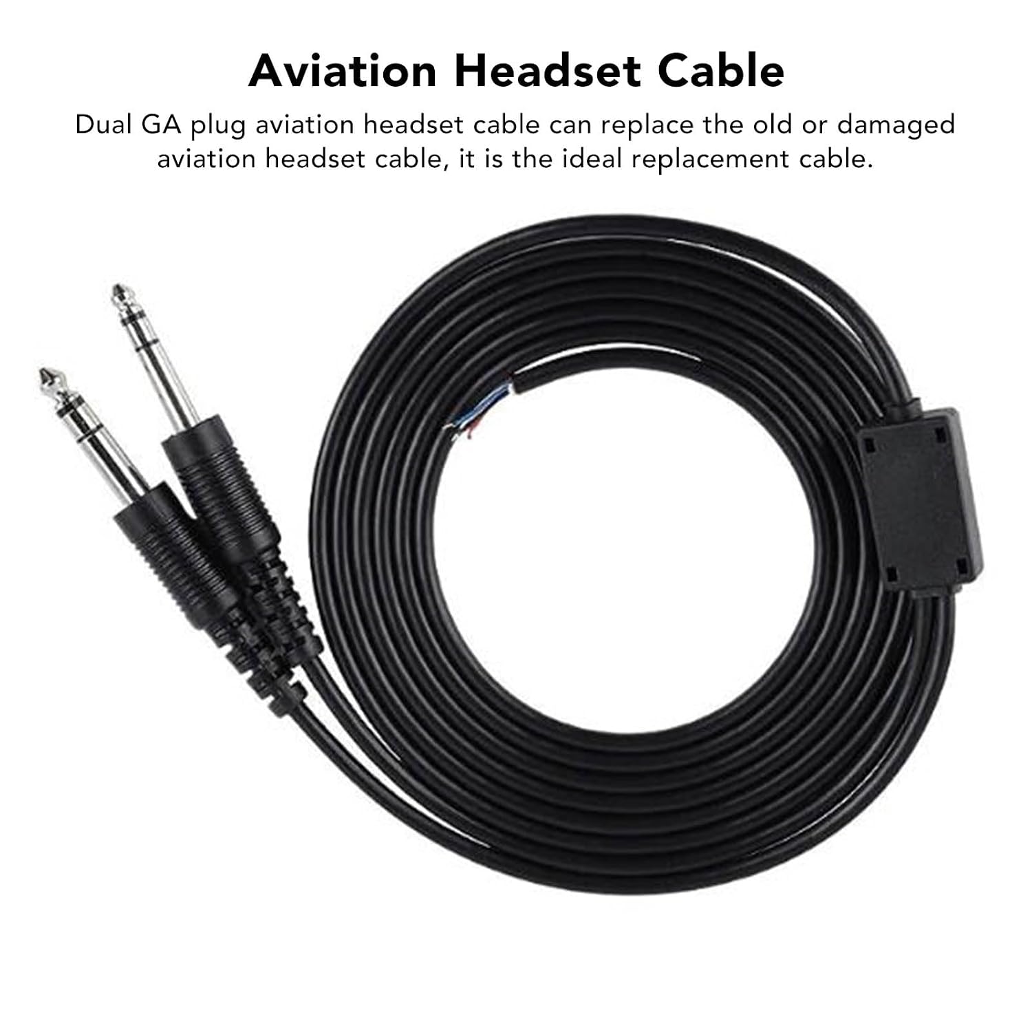GOWENIC Aviation Headphone Cable, Replacement Aviation Headset Cable for David Clark AVCOMM with Dual GA Plugs, 6.6ft Length - Image 5