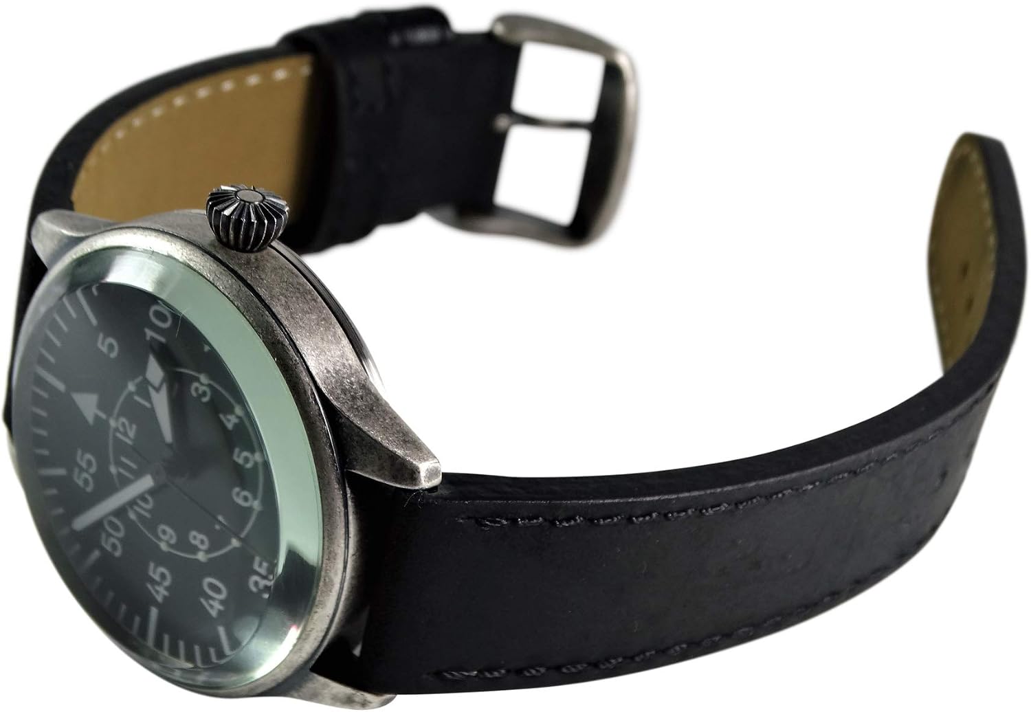 Mil-Tec Vintage Aviator Watch Black Dial Quartz Mens Flieger Pilot World War 2 Wristwatch - Image 9
