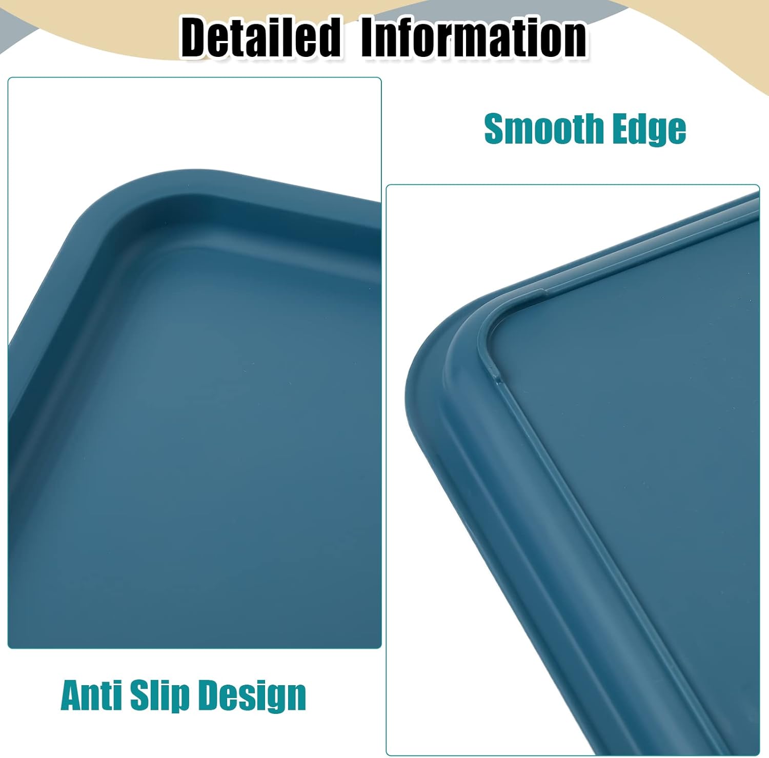 Mumufy 24 Pcs Plastic Fast Food Trays Bulk Colorful Restaurant Serving Trays Cafeteria Rectangular Plastic Serving Platter Grill for Kitchen Restaurant Coffee (Elegant Color) - Image 3